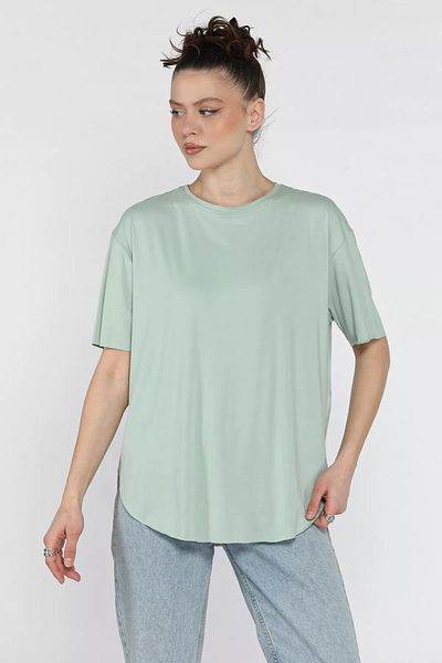 GÜLSELİ Tricou de bază cu croială ovală pentru femei Mint