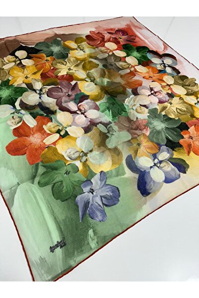 İpekal Φουλάρι Fresh Soft Cotton - 05082 90 x 90 17 Πορτοκαλί - Πράσινο