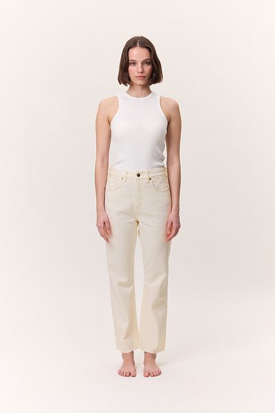 Manuka High Waist Flare Leg Jean Ecru