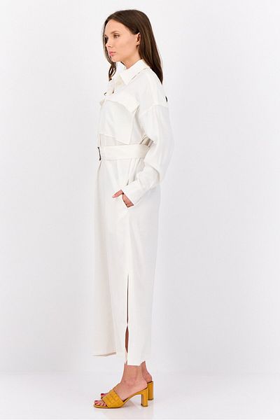 Esprit Women Oversized Solid Shirt Dress, Off White
