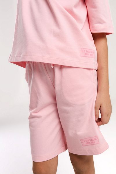 U.S. Polo Assn. Girl's T-Shirt Bermuda Suit - 100% Cotton