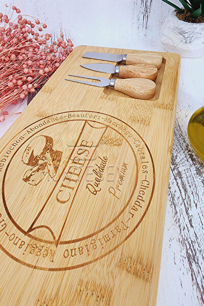 MONTESEV Bambu 4 Parça Kahvaltı Peynir Servis Sunum Tabağı Tahtası Kahvaltı Sunum Tahtası