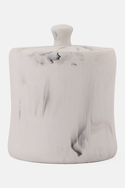 AMG Ceramic Cotton Storage Holder, White