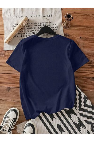 trendgar Μπλουζάκι unisex με στάμπα με στάμπα μπλε ναυτικό