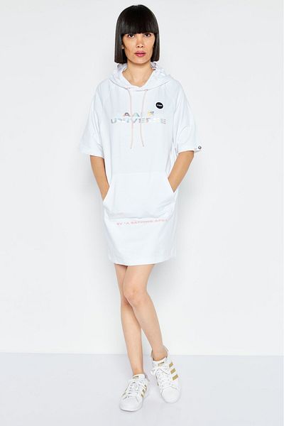 Aape By A Bathing Ape Women Graphic Print Mini Dress, White