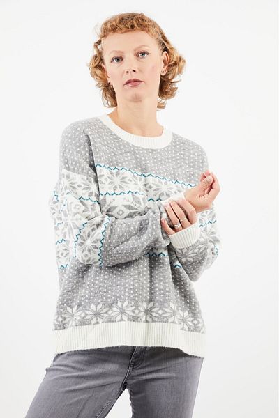 Esprit Women Round Neck Textured Sweater, White