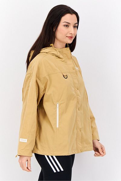 adidas Women Sportswear Fit Embroidered Logo Outdoor Jacket, Khaki