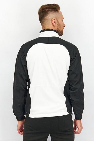 Head Men Full Zip Long Sleeve Graphic Logo Jacket, White and Black