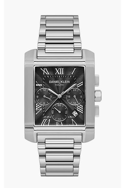 Daniel Klein Brand Silver Color Steel Cord Inner Functions Active Steel Men's Wristwatch - with Bracelet Gift