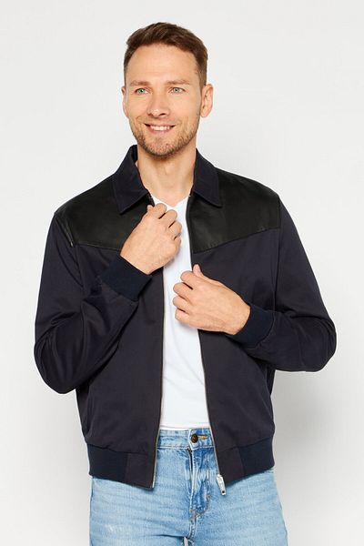 The Kooples Men Plain Vipiteno Bomber Jacket, Navy