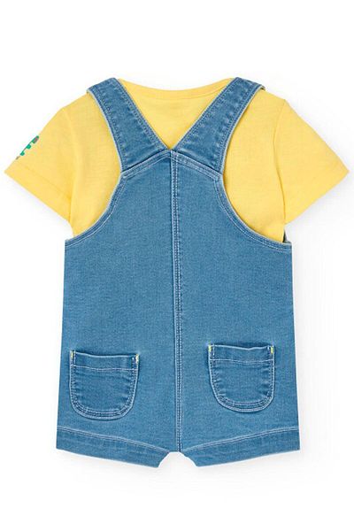 Boboli Kuala Embroidered Baby Boy 2-Piece Salopet Shorts Set