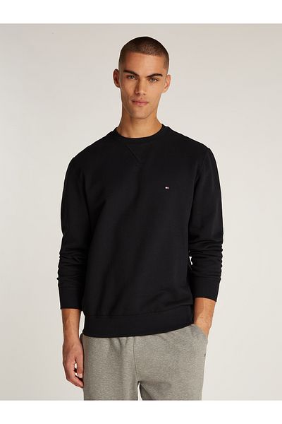Tommy Hilfiger Men Black Fleece Crew Neck Sweatshirt