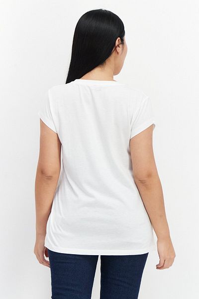 Pepe Jeans Women Crew Neck Short Sleeves Sequins T-Shirt, White