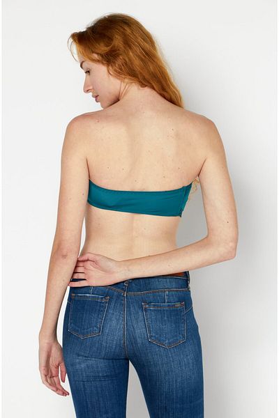 NA-KD Women Straight Across Strapless Plain Tube Top, Green