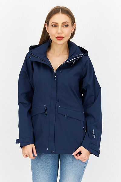 Trespass Women Hooded Plain Windbreaker Jacket, Navy Blue