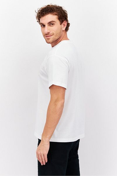 Esprit Men Crew Neck Short Sleeves Brand Logo T-Shirt, White
