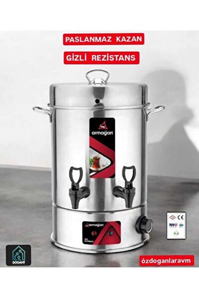 dogant özdoğanlar avm 80 Bardak Elektrikli Termostatlı Paslanmaz Çelik Semaver Çay Otomatı Makinesi