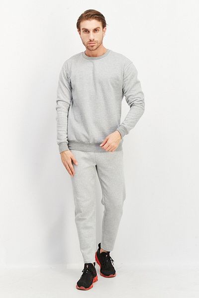 Sovereign Code Men Crew Neck Heather Print Long Sleeves Sweatshirt, Light Grey