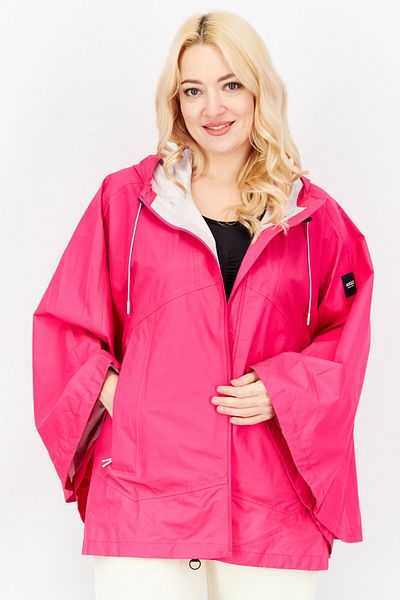 Aigle Women Hooded Long Sleeve Plain Jacket, Fuchsia