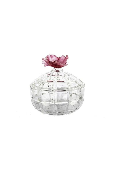 Mikasa Moor Pink Flowers Lid Glass Sugar Bowl 19X19 cm