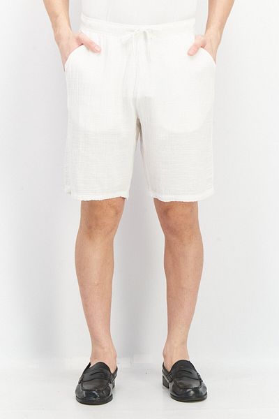 CELIO Men Regular Fit Solid Basic Shorts, White