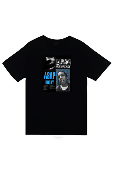 fame-stoned Asap Rocky majica sa printom, unisex, 100% pamuk, crna