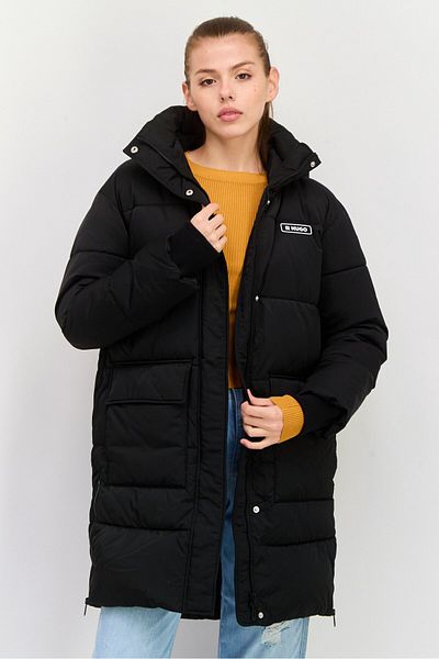 Hugo Boss Women Hooded Quilted Jacket, Black