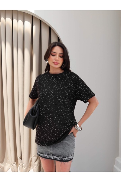 ESRAHELVACI Μπλουζάκι με γκλίτερ με πέτρα