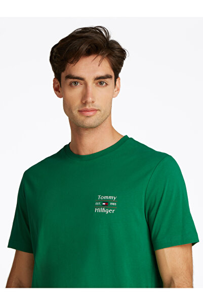 Tommy Hilfiger Tommy Hilfiger Men Nouveau Green Logo Crew Neck T-Shirt
