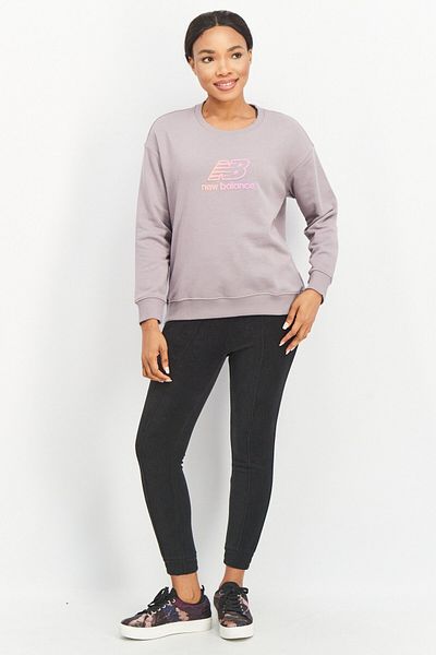 New Balance Women Oversized Fit Long Sleeve Training Sweatshirt, Light Zinc