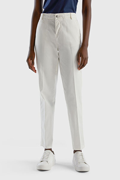 United Colors of Benetton Kadın Haki Elastanlı Basic Chino Pantolon
