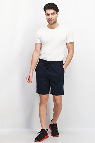 CELIO Men Plain Drawstring Basic Short, Navy