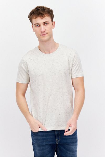 Esprit Men Crew Neck Short Sleeves Splatter T-Shirt, Off White