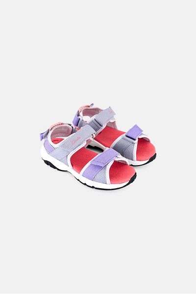 CLARKS Kids Girl Expo Sea Velcro Closure Sandals, Grey/Lavender/Pink