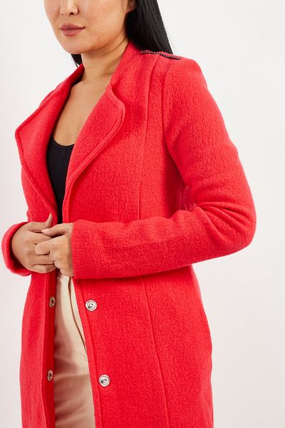 ONE STEP Women Textured Long Sleeve Trench Coat, Dark Pink
