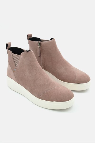 Toms Women Jamie High Cut Zipper Closure Shoes, Tan