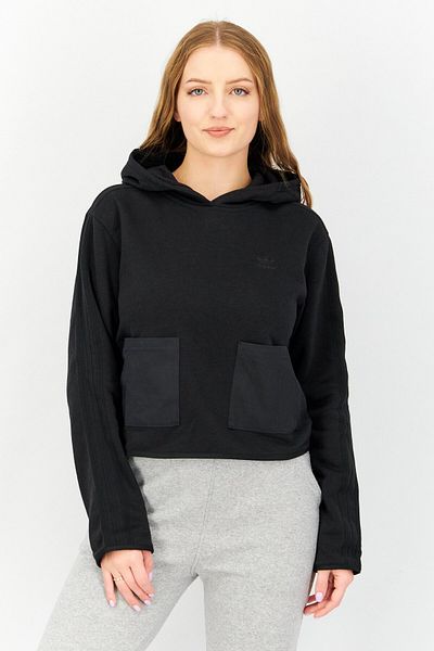 adidas Women Sportswear Fit Long Sleeve Training Fleece Sweatshirts, Black
