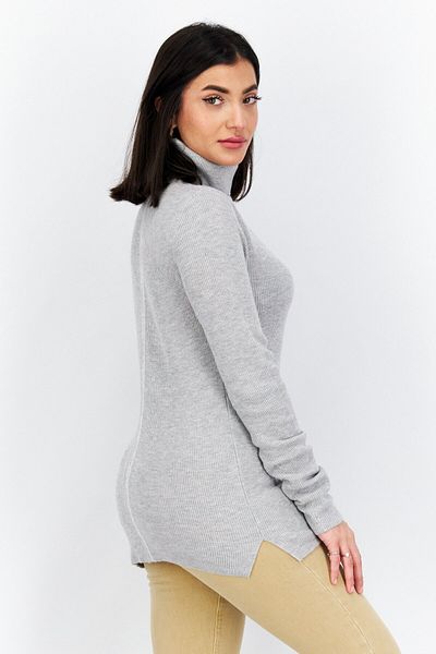 Calvin Klein Jeans Women Turtle Neck Long Sleeve Textured Sweater, Grey