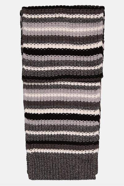 Michael Kors Women Striped Scarf 26 L x 172 H cm, Grey