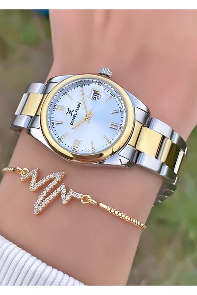 Daniel Klein Yellow Silver Color Small Case Women's Wristwatch
