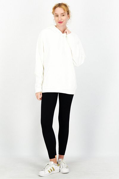 adidas Women Sportswear Fit Embroidered Logo Outdoor Sweatshirts, Off White