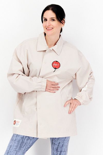 Reebok Women Sportswear Fit Brand Logo Training Jacket, Beige