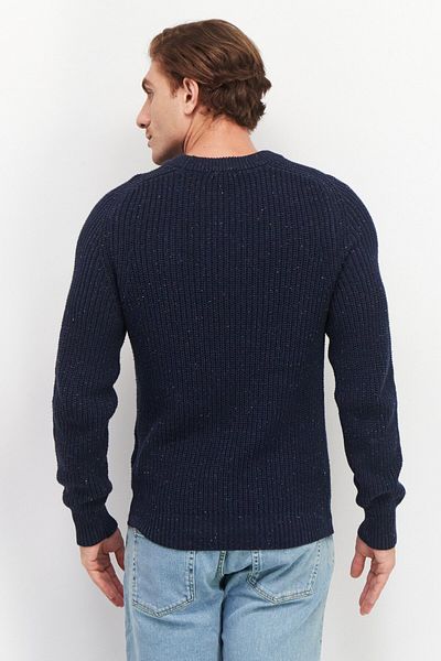 CELIO Men Crew Neck Long Sleeve Knitted Sweater, Navy