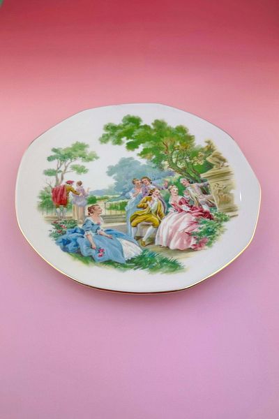 Bursa Porselen Dekor Markis Green Porcelain Gold Gilded Serving/Wall Plate