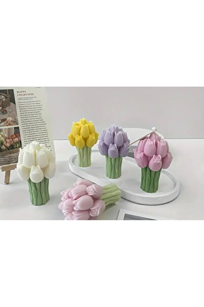 ivtasarim Lale Buketi Mum Silikon Kalıp Kesikli