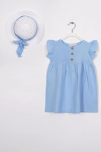 zepkids Κοριτσίστικο φόρεμα με κουμπιά Baby Blue