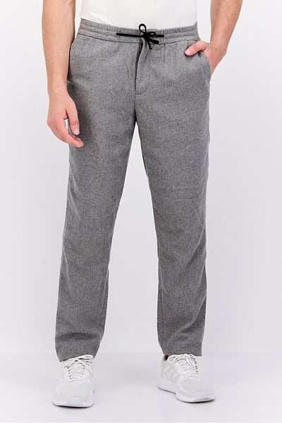 Scotch & Soda Men Regular Fit Solid Jogger Pants, Grey