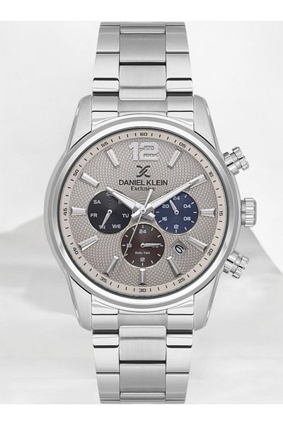 Daniel Klein Brand Silver Color Exclusive Model Internal Functions Active Men's Wristwatch - Bracelet Gift
