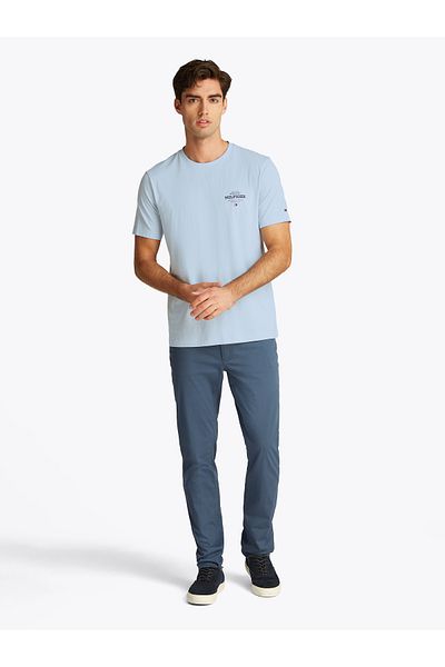 Tommy Hilfiger Men Breezy Blue Logo Crew Neck T-Shirt