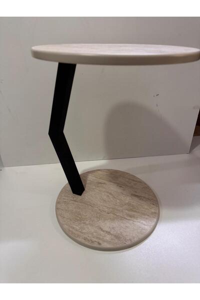 Nils Aksesuar Official TRAVERTEN 18 MM MDF KOLAY KURULUMLU METAL AYAKLI C SEHPA